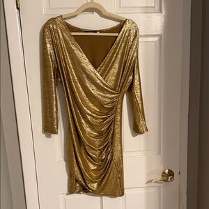 CBR Shimmering Gold Long Sleeve Dress